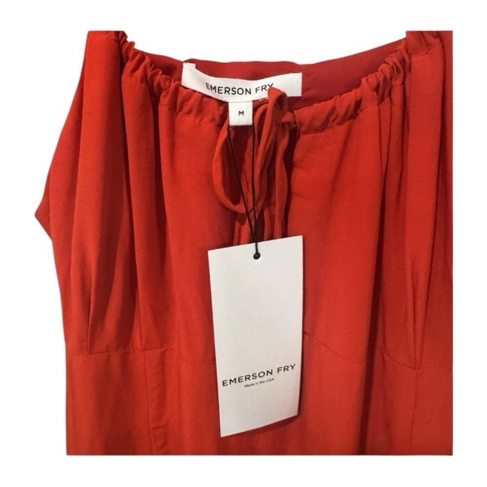 Emerson Fry Grenadine Amy Sundress Size M NWT Red Midi Dress Viscose Slit USA - Picture 8 of 12